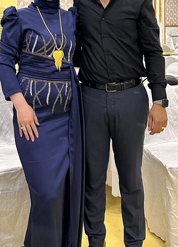 Lacivert şık abiye