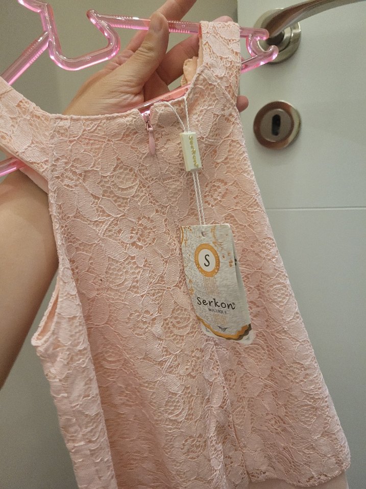 Dantel Detaylı Pembe Kız Çocuk Elbise - Görsel 3