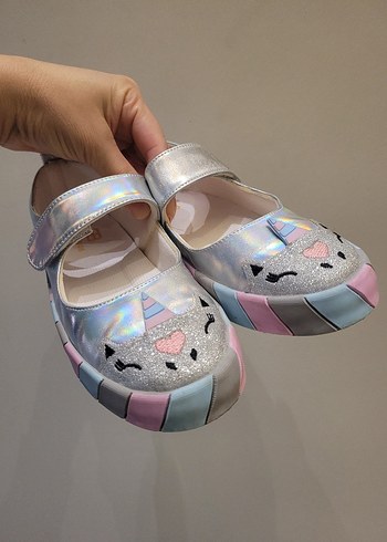 Kız Çocuk Unicorn Desenli Bantlı Babet - Görsel 3