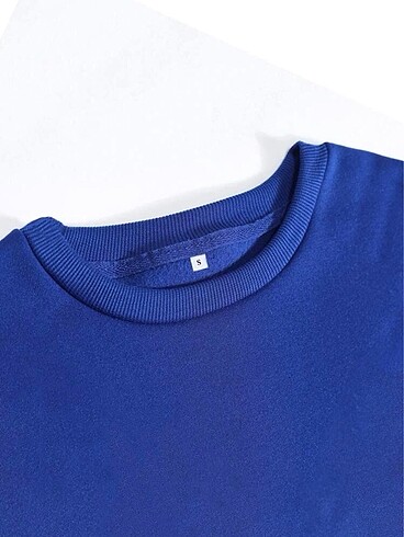 s Beden mavi Renk Kadın Düz Oversize Sweatshirt