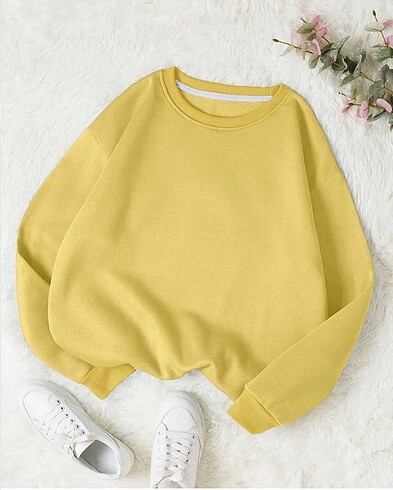 Kadın Düz Oversize Sweatshirt