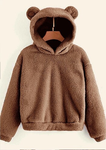 Kadın Kapşonlu Peluş Sweatshirt