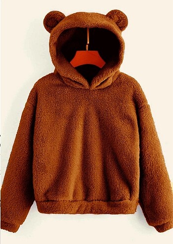 Kadın Kapşonlu Peluş Sweatshirt