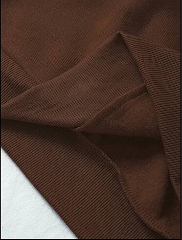 s Beden kahverengi Renk Kadın Düz Oversize Sweatshirt