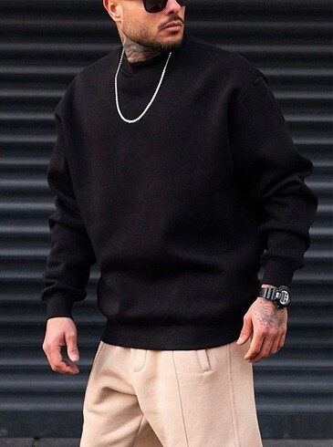 Diğer Erkek Basic Oversize Sweatshirt