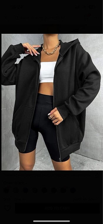 s Beden Kadın Fermuarlı Oversize Sweatshirt
