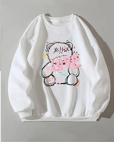 Kadın Baskılı Oversize Sweatshirt