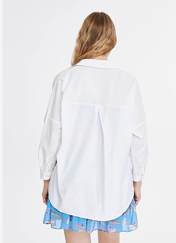 xl Beden Kadın Düz Oversize Gömlek