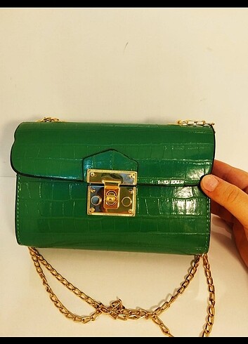 Yeşil / mavi kadın çanta