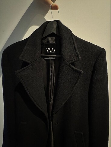 Zara Zara yün karışımlı kruvaze uzun şık kaban