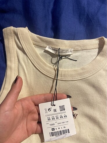 xs Beden Bej crop-top Pull&Bear
