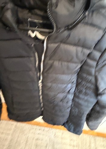 Siyah kaz tütü Kadın Günlük Mont Fermuarlı - Görsel 2