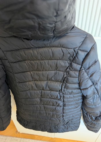 Siyah kaz tütü Kadın Günlük Mont Fermuarlı - Görsel 5