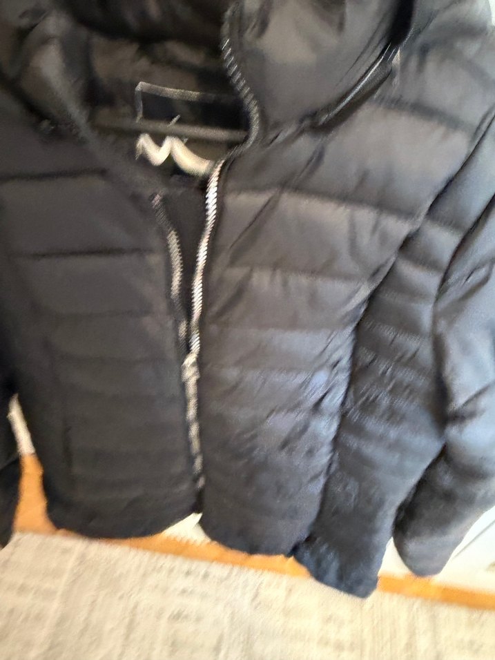 Siyah kaz tütü Kadın Günlük Mont Fermuarlı - Görsel 2