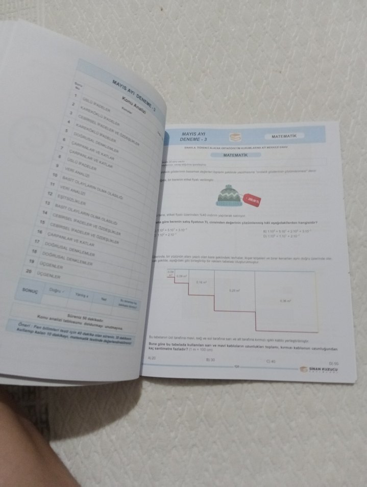 8. Sınıf Matematik 20 Deneme Kitabı - Görsel 3