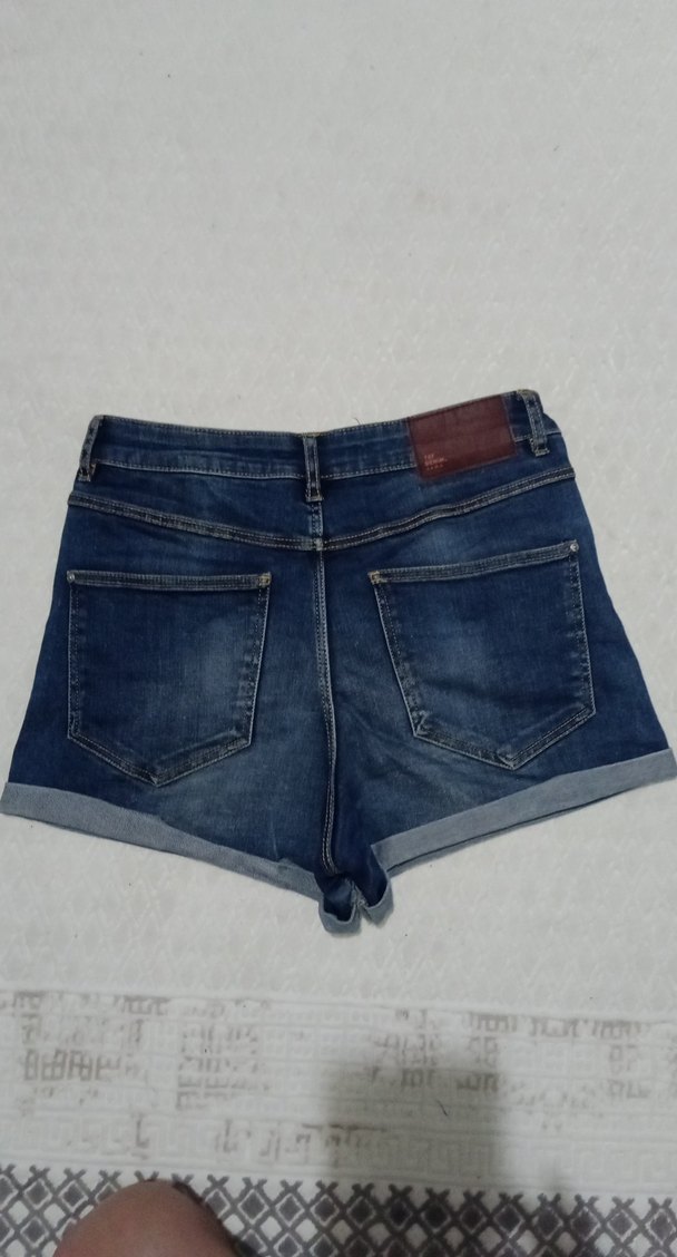 Kadın Koyu Mavi Mini Zara Denim Şort - Görsel 2