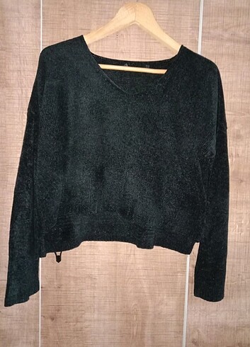 m Beden Kadife crop kazak