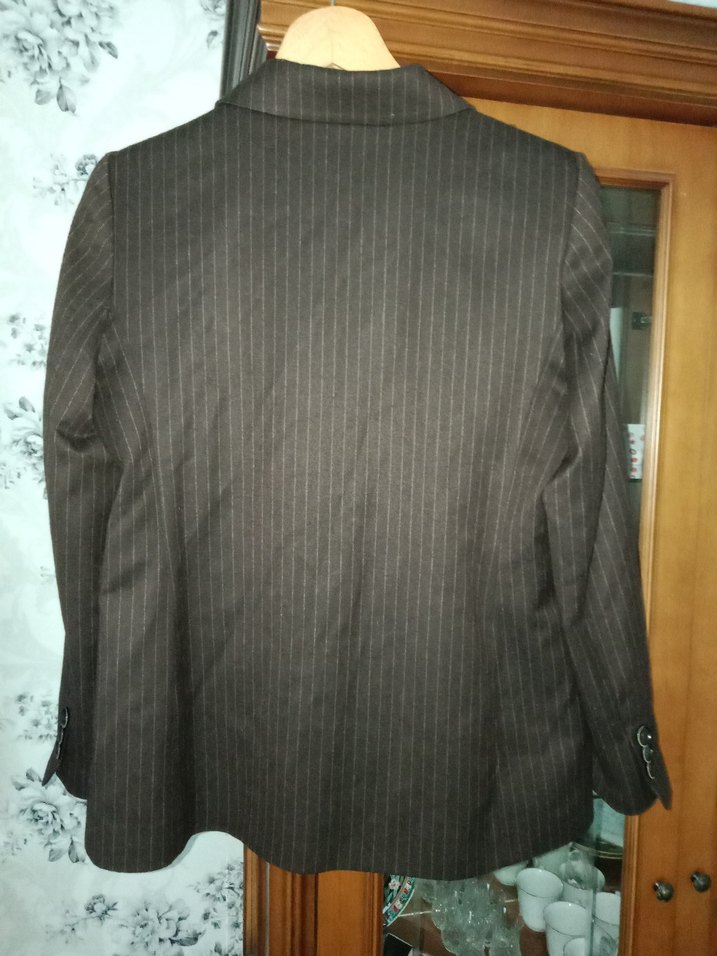 Kahverengi Çizgili Kadın Blazer Ceket - Görsel 5