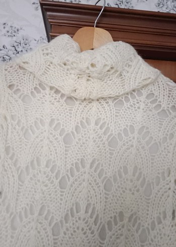 Beyaz tiftik yün mini elbise - Görsel 8