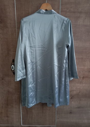 Gri Uzun Kollu Kadın Sabahlık - Görsel 5