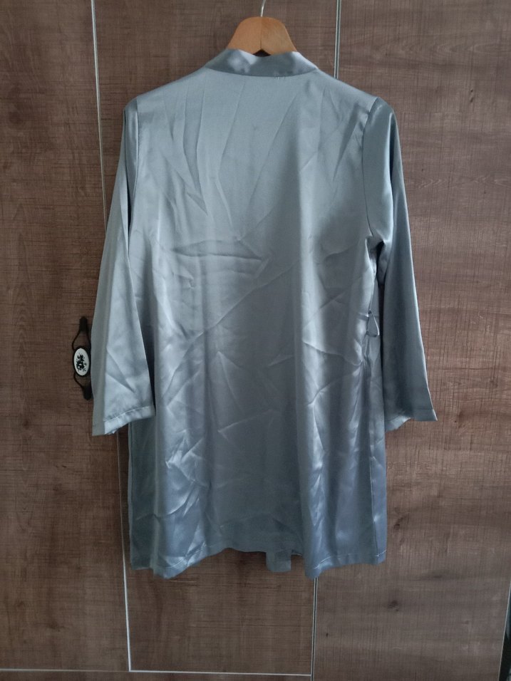 Gri Uzun Kollu Kadın Sabahlık - Görsel 5