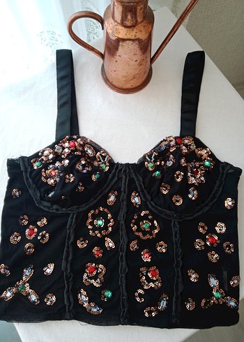 Boncuk İşlemeli zara marka Straplez Büstiyer - Görsel 3