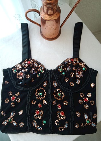 Boncuk İşlemeli zara marka Straplez Büstiyer - Görsel 2