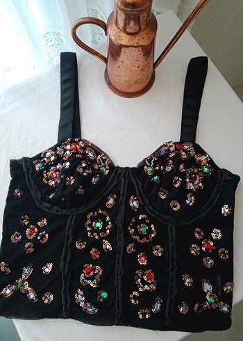 Boncuk İşlemeli zara marka Straplez Büstiyer - Görsel 4