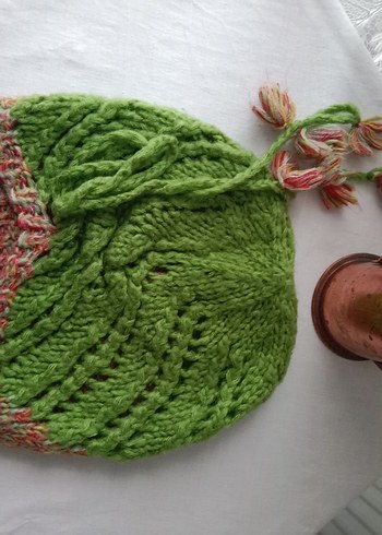 Renkli Örgü Kadın  el emeği Bere - Görsel 9