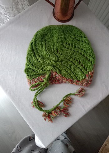 Renkli Örgü Kadın  el emeği Bere - Görsel 3