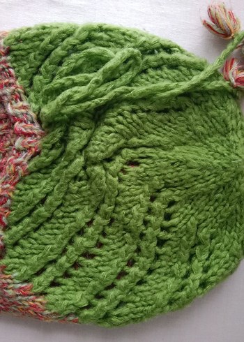 Renkli Örgü Kadın  el emeği Bere - Görsel 6