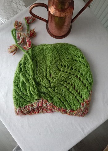 Renkli Örgü Kadın  el emeği Bere - Görsel 10