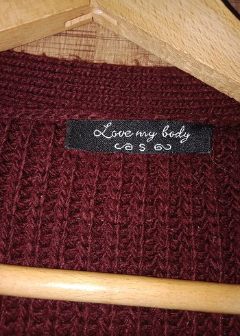 Bordo uzun  Kadın Hırka - Görsel 5