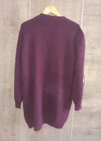 Bordo uzun  Kadın Hırka - Görsel 7