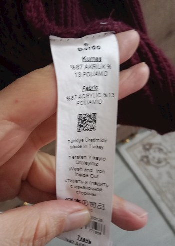 Bordo uzun  Kadın Hırka - Görsel 4