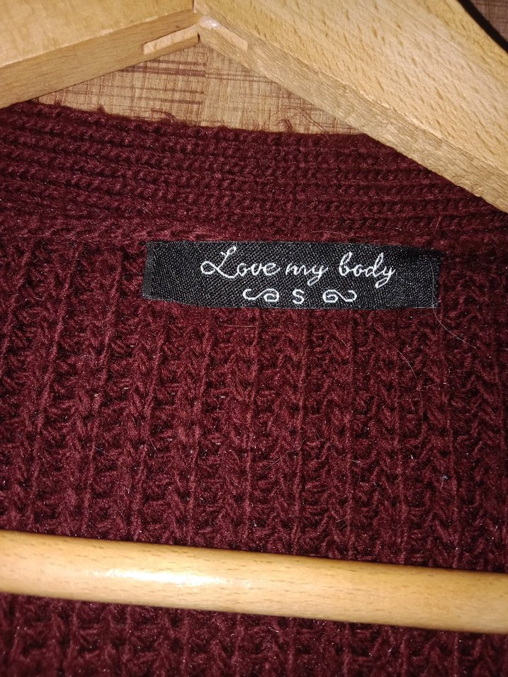 Bordo uzun  Kadın Hırka - Görsel 5