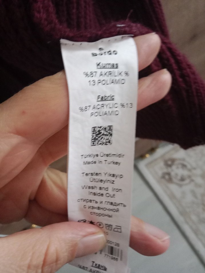 Bordo uzun  Kadın Hırka - Görsel 4