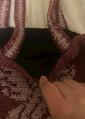  Beden bordo Renk Bordo Nakışlı Örgü Kadın Çanta