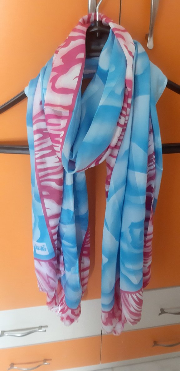 Mavi Pembe Bohem Tarz Şal - Görsel 2