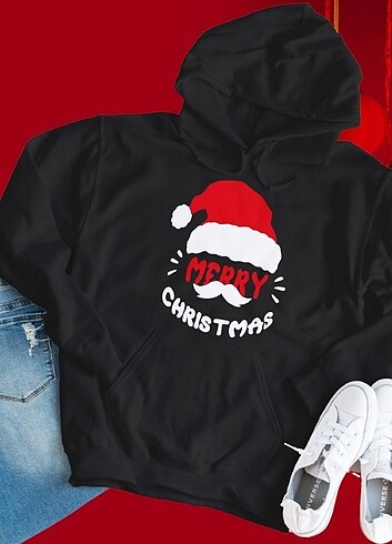 Yılbaşı Şapkası Baskılı Sweatshirt