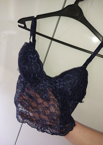 Diğer Kadın Koyu Mavi Gotik Dantel Bralet