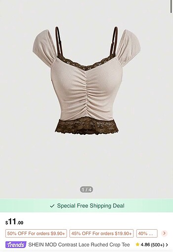 Sheinside shein crop bluz