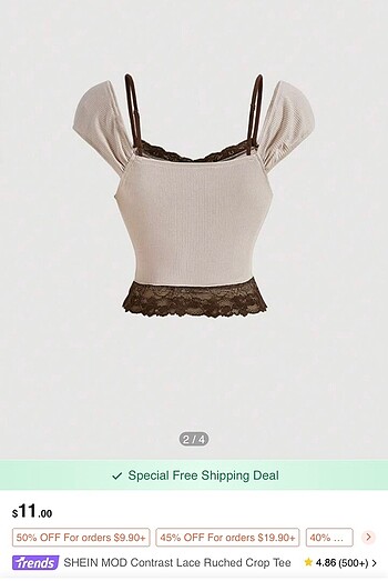 s Beden shein crop bluz