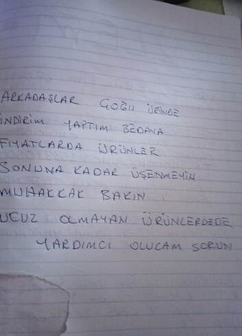 Arkadaşlar yarı üründen fazlasında indıgım yaptım bedava