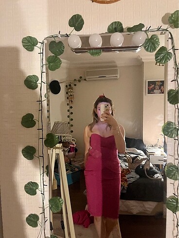 s Beden pembe Renk Gece elbisesi