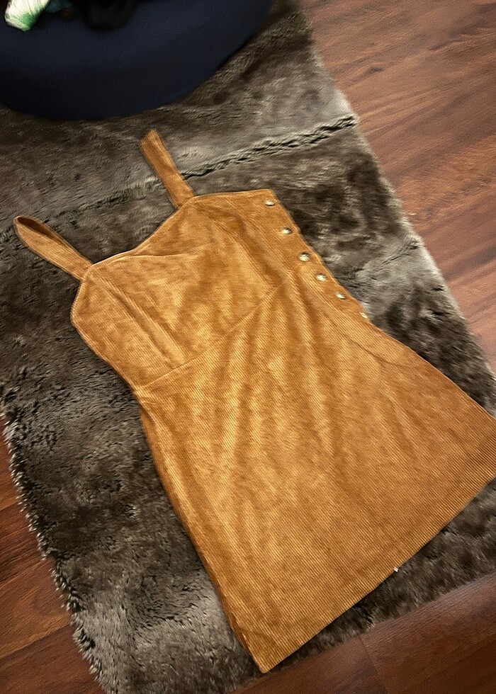 Kadife salopet elbise - Görsel 3