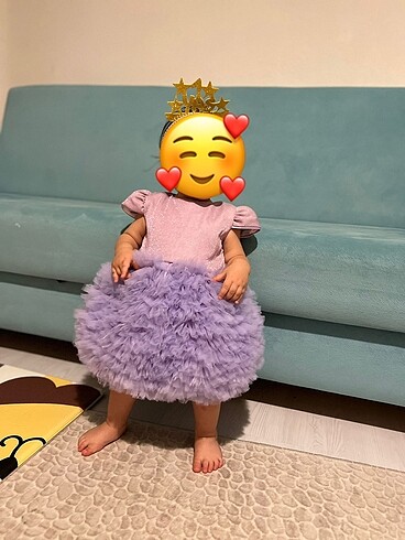12-18 Ay Beden mor Renk 1-2 Yaş Çocuk Elbisesi
