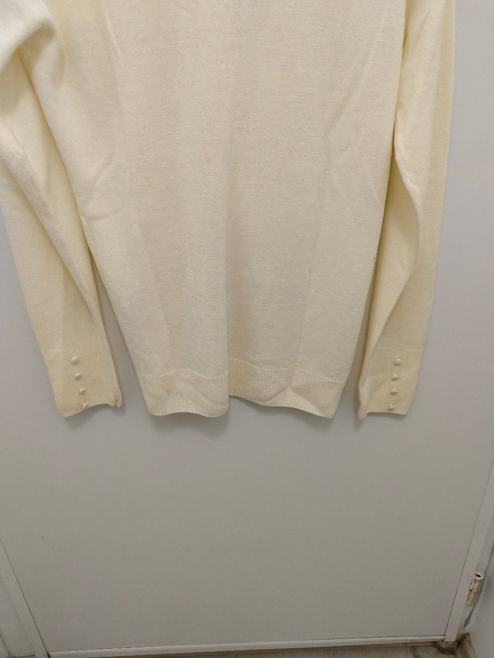 DeFacto L Kadın krem Yaka Rozeti triko - Görsel 3