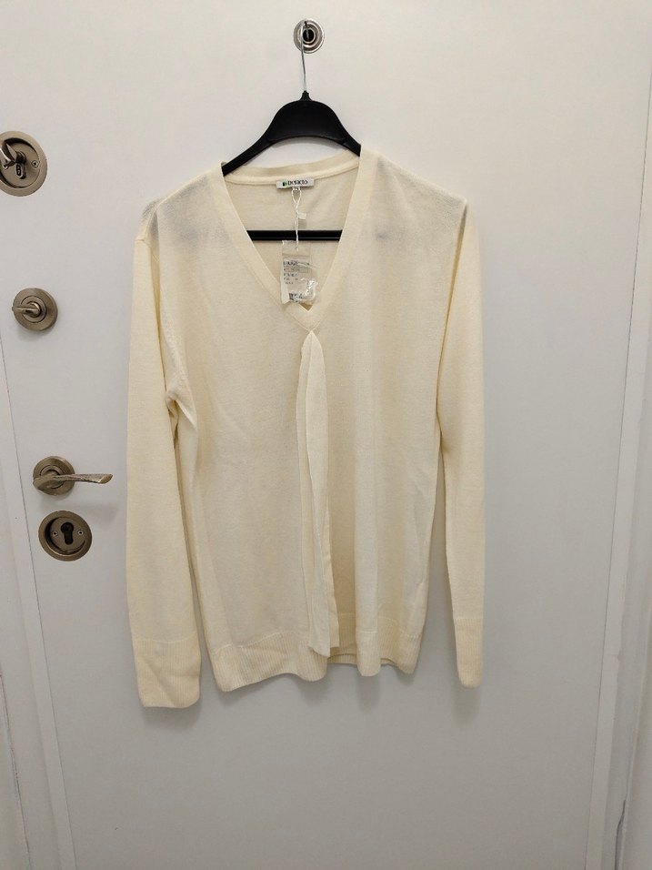 DeFacto L Kadın krem Yaka Rozeti triko - Görsel 2