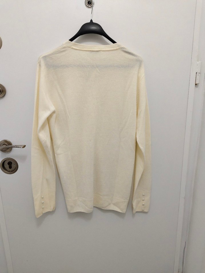 DeFacto L Kadın krem Yaka Rozeti triko - Görsel 4